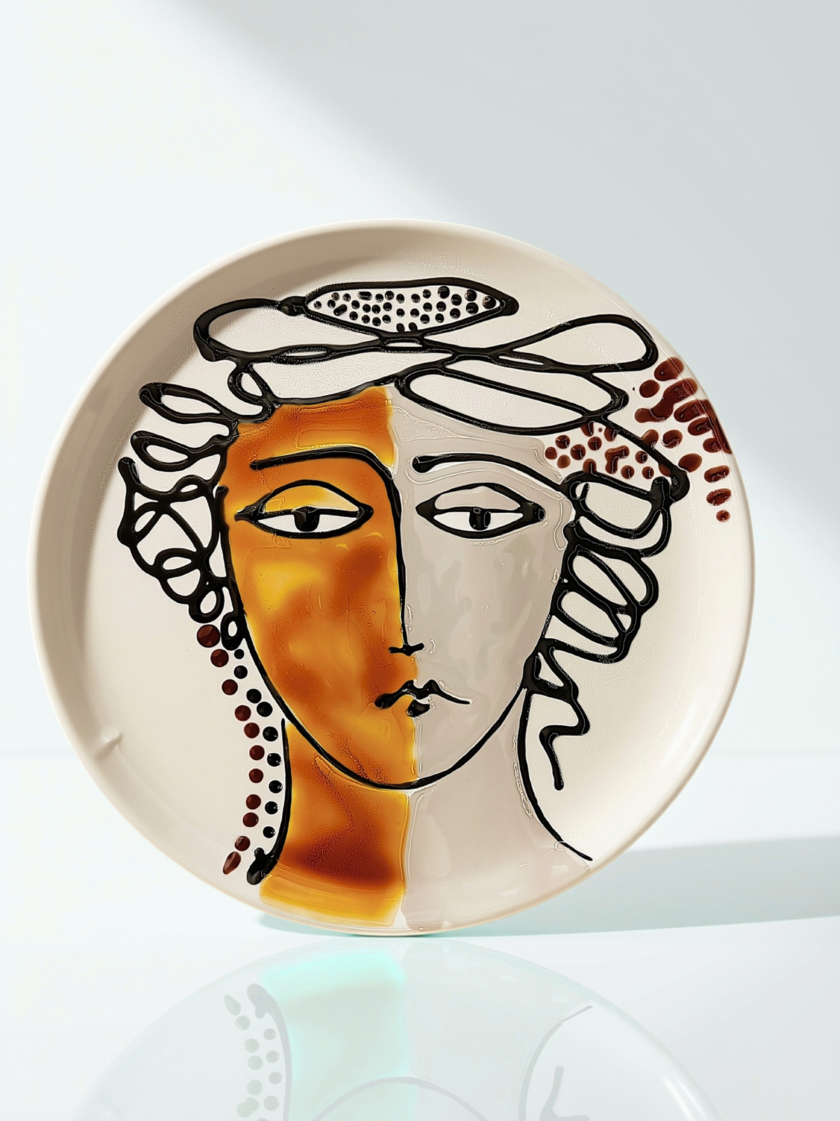 Volto di Donna – Handbemalter Wandteller aus Grottaglie